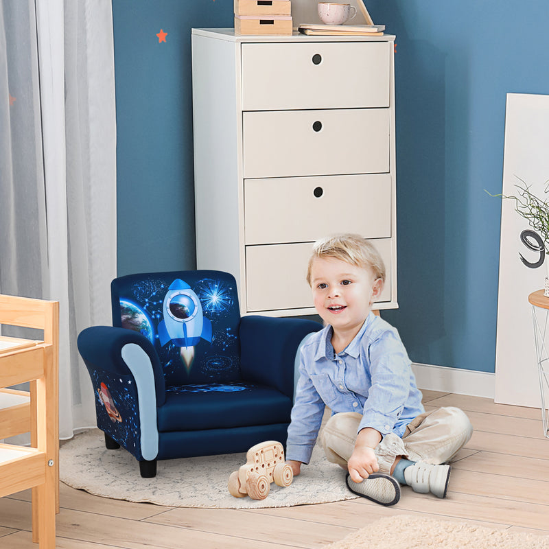 Child Armchair Kids Mini Sofa Chair with Armrest, 59.5 x 43 x 46.5cm, Blue