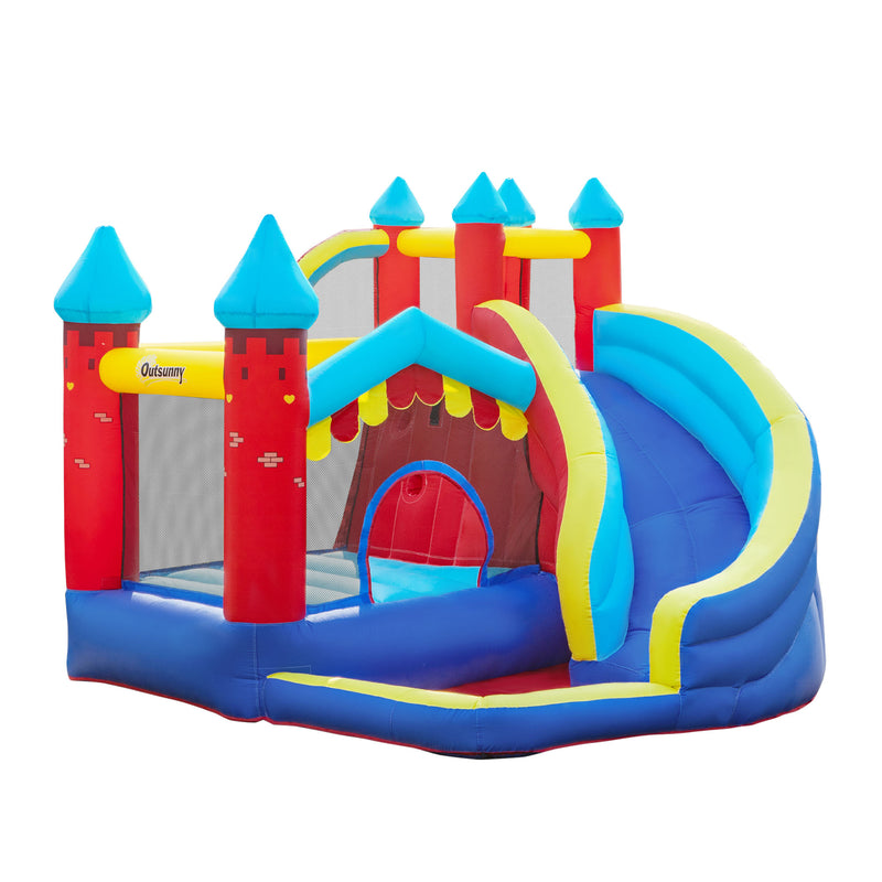 4 in 1 Kids Bounce Castle Large Inflatable House Trampoline Slide Water Pool Climbing Wall for Kids Age 3-8, 2.9 x 2.7 x 2.3m