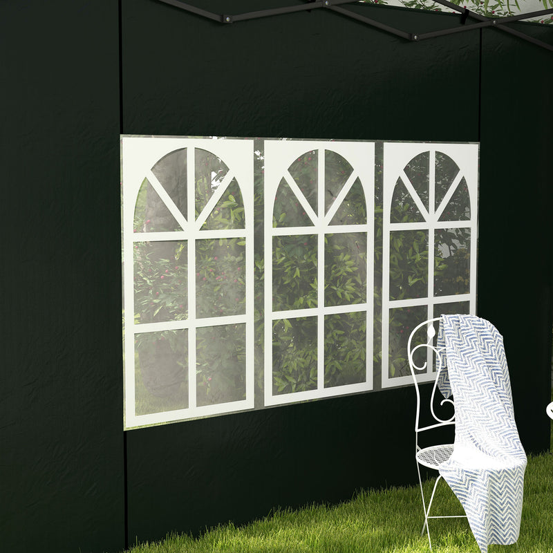 Gazebo Side Panels, Sides Replacement with Window for 3x3(m) or 3x6m Gazebo Canopy, 2 Pack, Green