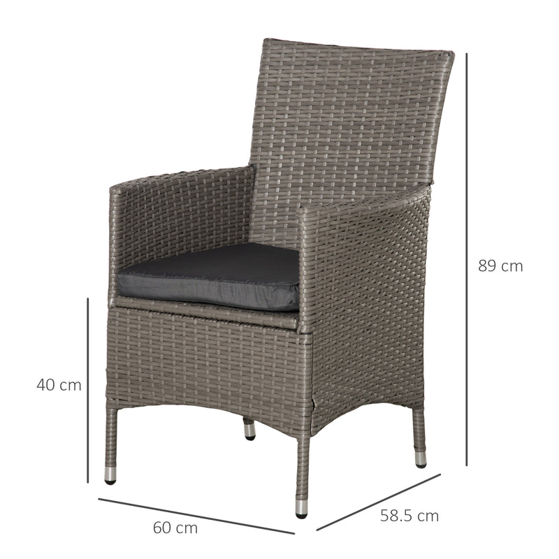 4PC Rattan Chair Patio Sofa Chairs Set Cushioned Outdoor Rattan Furniture