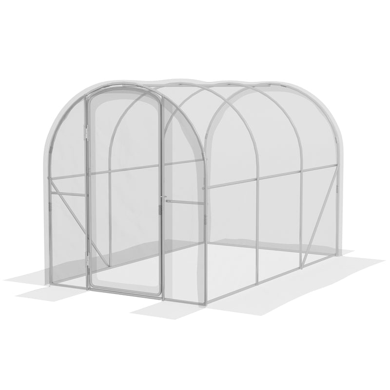 Polytunnel Greenhouse Walk-in Grow House with PE Cover, Door and Galvanised Steel Frame, 3 x 2 x 2m, Clear