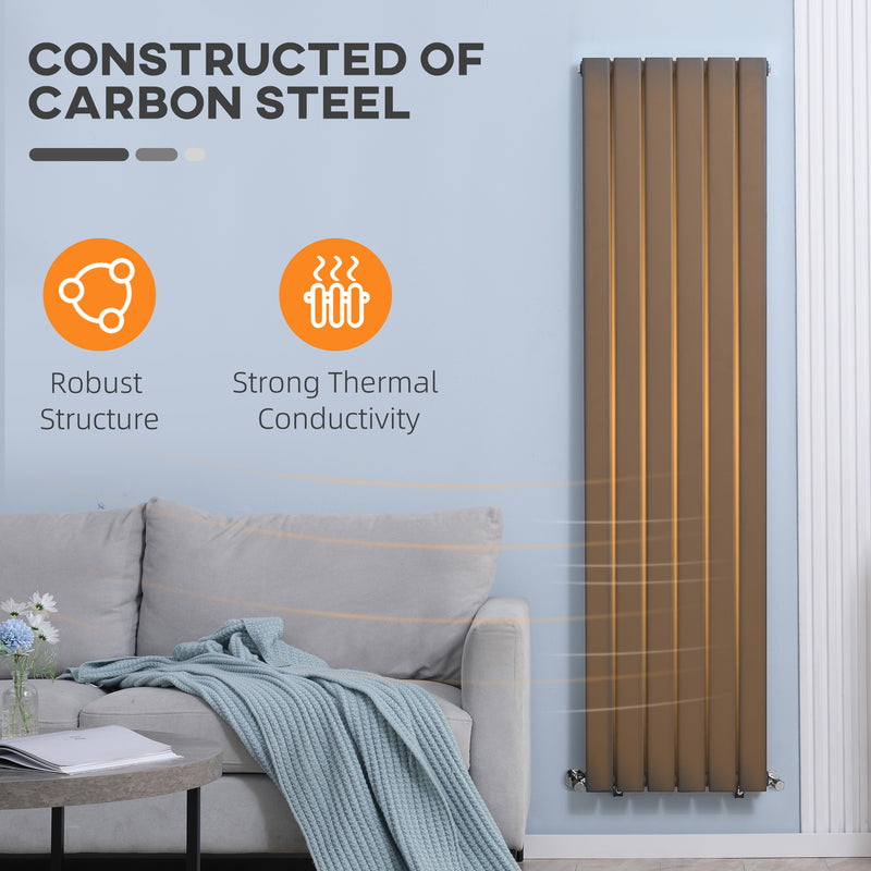 Wall-mounted Heater Water-filled Heat, Centralised Space Heater, Horizontal Designer Radiators, for Bedroom Home Office, Grey