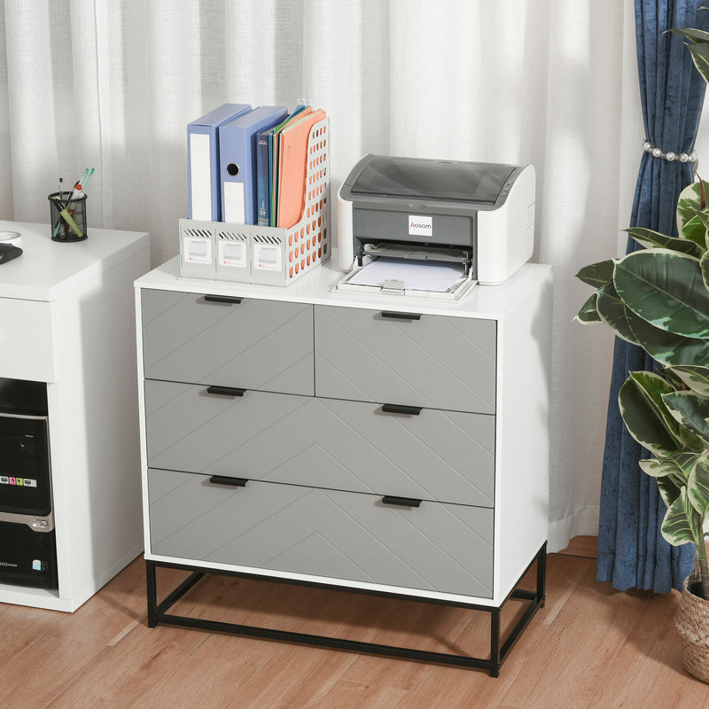 Chest of Drawers with Metal Handles Freestanding Dresser for Bedroom, Living Room
