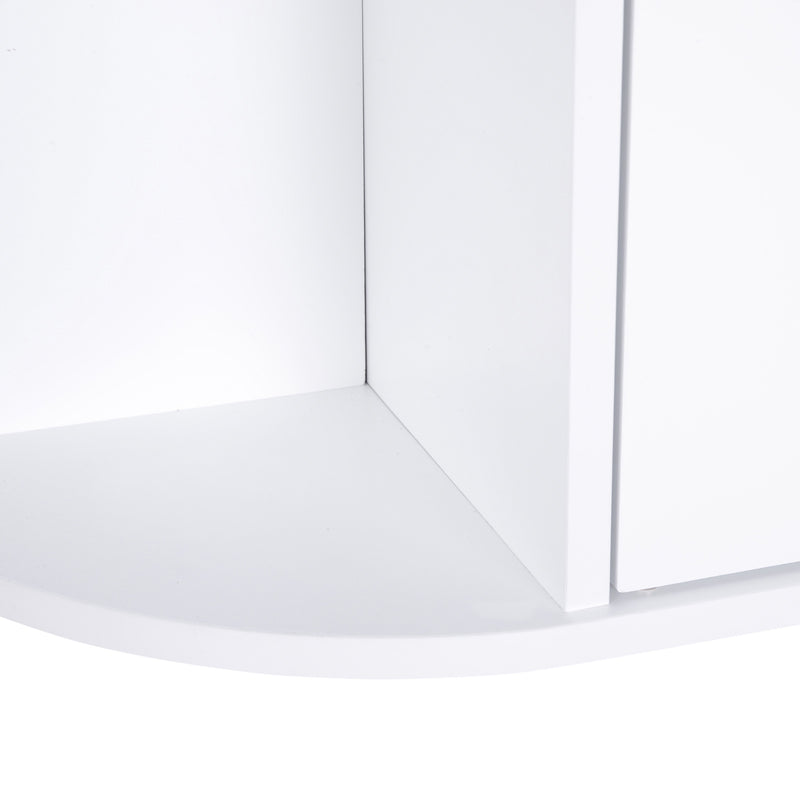 Bathroom Mirror Cabinet, Wall Mounted Storage Cupboard with Mirror Single Door Storage Organizer 2-tier Inner Shelves, White
