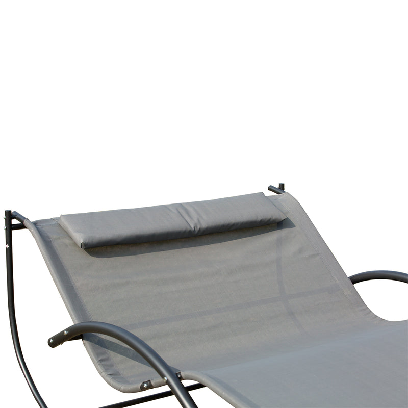Hanging Chair Double Hammock Chair Sun Lounger Outdoor Patio Garden Swing Rock Seat Grey