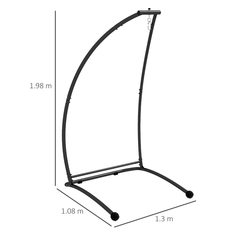 Hammock Chair Stand, C Shape Hanging Heavy Duty Metal Frame Hammock Stand for Hanging Hammock Air Porch Swing Chair, Black