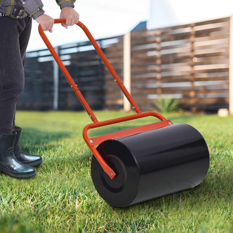 Combination Push/Tow Lawn Roller Filled with 38L Sand (62kg) or Water, Perfect for the Garden, Backyard ?32 x 50cm Roller