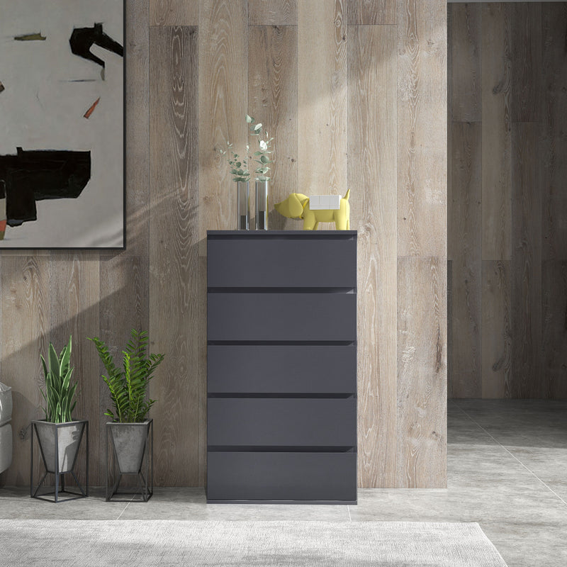 High Gloss Chest of Drawers, 5-Drawer Storage Cabinets, Modern Dresser, Storage Drawer Unit for Bedroom