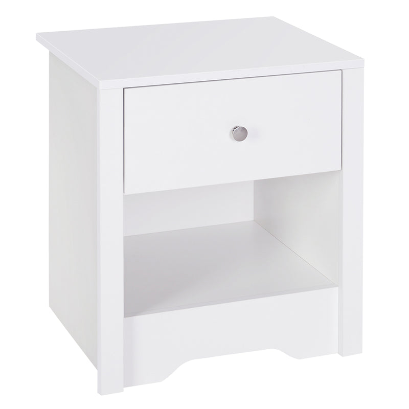 Bedside Table Unit Drawer Shelf Cabinet Nightstand Chest Solid Wood Bedroom Furniture White