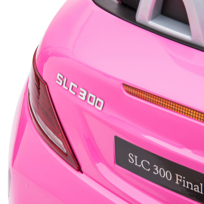 Mercedes Benz SLC 300 Licensed 12V Kids Electric Ride On Car with Parental Remote Two Motor Music Light Suspension Wheel for 3-6 Years Pink