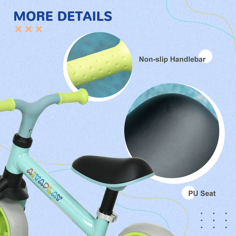 8" Balance Bike, Lightweight Training Bike for Children, with Adjustable Seat, EVA Wheels, Easy installation - Green