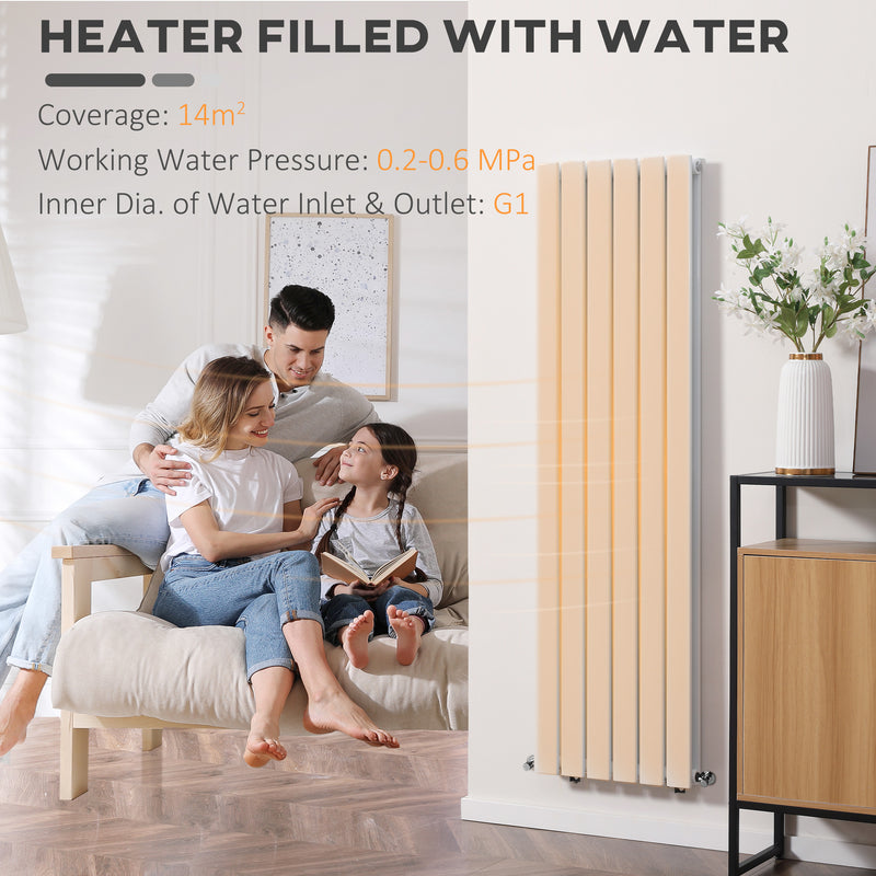 46 x 160cm Space Heater, Water-filled Heater for Home, Horizontal Designer Radiators, Quick Warm up, Living room, Study, Bathrooms, White