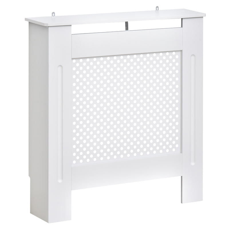 Wooden Radiator Cover Heating Cabinet Modern Home Furniture Grill Style Diamond Design White Painted (Small)