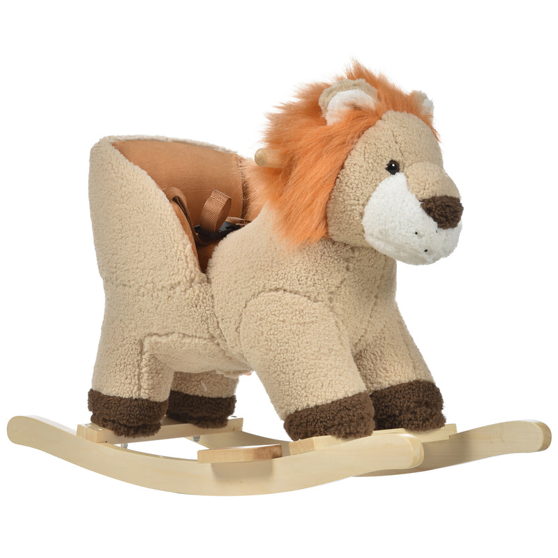 Toddlers Plush Lion Rocking Horse Brown