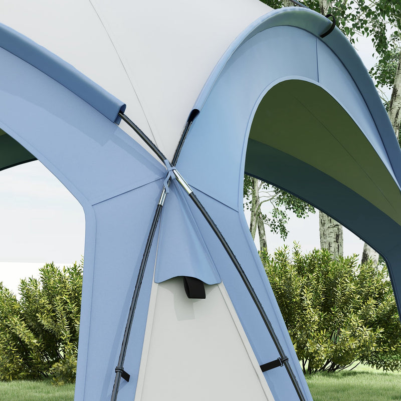 3.5 x 3.5M Camping Gazebo, Outdoor Event Shelter Dome Tent Garden Sun Shelter Patio Spire Arc Pavilion Camp Sun Shade, Light Blue