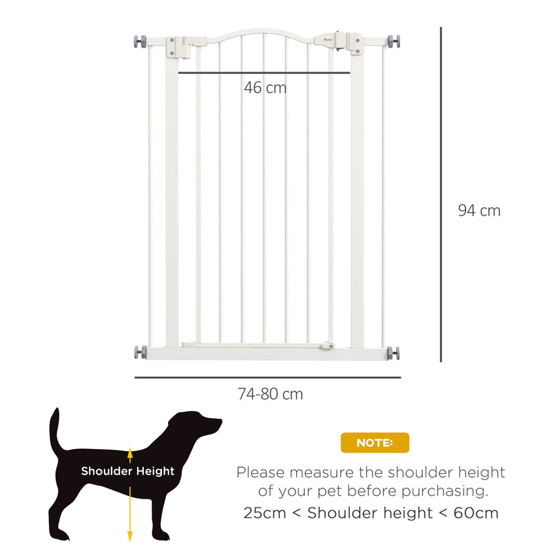 Metal Pet Safety Gate Dog Gate Folding Fence, White