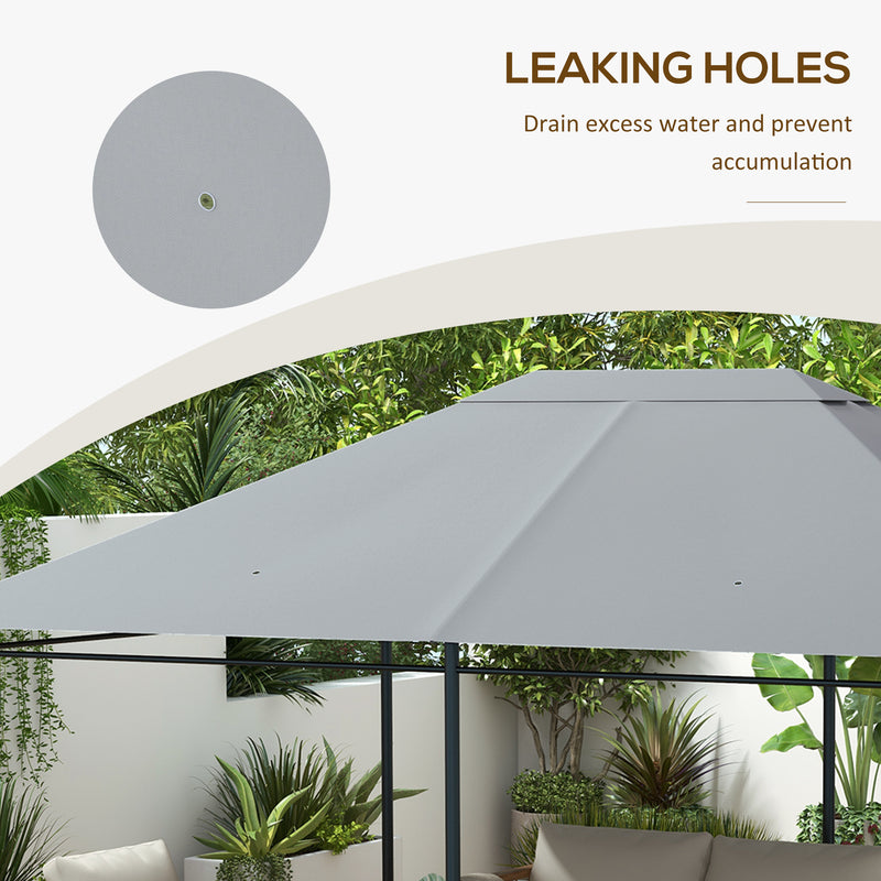 3 x 4m Gazebo Canopy Replacement Cover, Gazebo Roof Replacement (TOP COVER ONLY), Light Grey