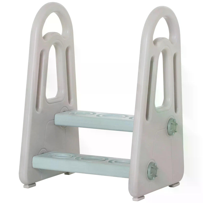 Two Step Stool for Kids Toddlers Ladder or Toilet Potty Training Bathroom Sink Bedroom Kitchen Helper with Non-slip Handle and Feet Pad