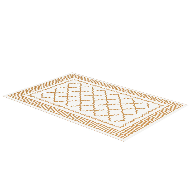 Plastic Straw Reversible RV Outdoor Rug with Carry Bag, 182 x 274cm, Brown and Cream