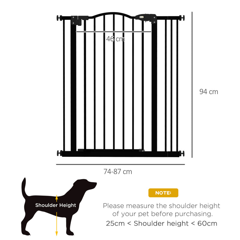Metal Pet Safety Gate Dog Gate Folding Fence, Black