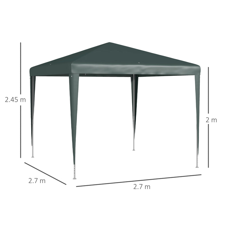 2.7m x 2.7m Garden Gazebo Marquee Party Tent Wedding Canopy Outdoor(Dark Green)