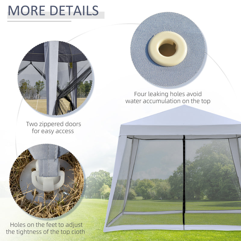 3 x 3 meter Outdoor Garden Gazebo Canopy Tent Sun Shade Event Shelter with Mesh Screen Side Walls Grey