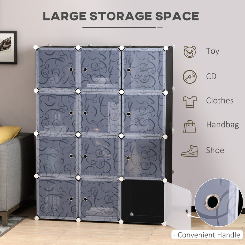DIY Wardrobe Portable Interlocking Plastic Modular Closet Bedroom Clothes Storage Cabinet Cube Organiser