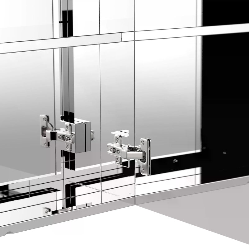 Stainless Steel Bathroom Mirror Cabinet, Double Doors,