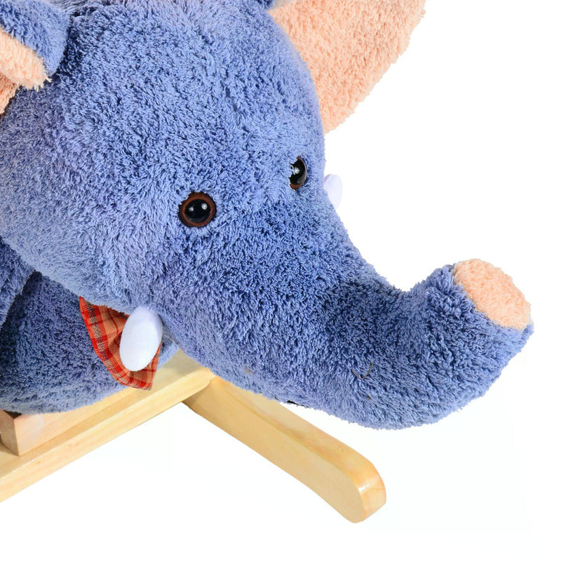 Children Kids Rocking Horse Toys Plush Elephant Rocker Seat with Sound Toddler Baby Gift Blue