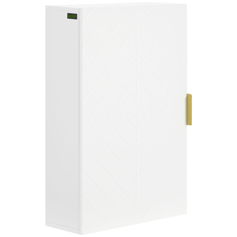 Bathroom Wall Cabinet, Over Toilet Storage Cupboard with Adjustable Shelves for Hallway, Living Room, White