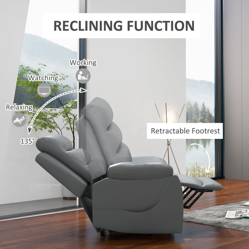 Electric Riser and Recliner Chairs for Elderly, PU Leather Power Lift Recliner Armchair with Vibration Massage, Side Pockets