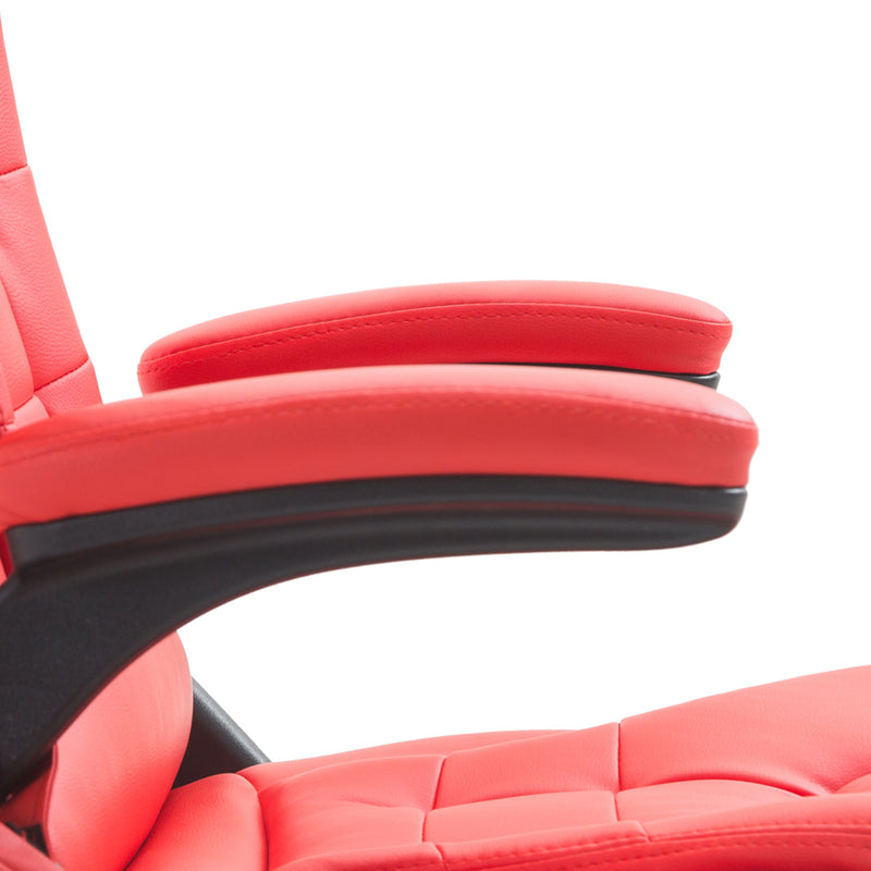 Ergonomic Chair with Massage and Heat, High Back PU Leather Massage Office Chair With Tilt and Reclining Function, Red