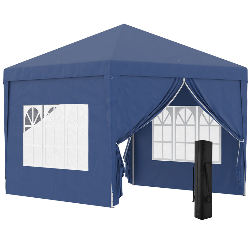 3 x 3 Meters Pop Up Water Resistant Gazebo Wedding Camping Party Tent Canopy Marquee with Carry Bag, Blue