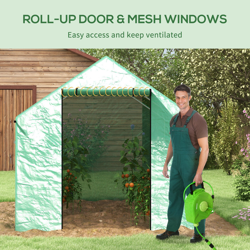 Polyethylene Walk-in Polytunnel Greenhouse, 2 x 3(m), Green
