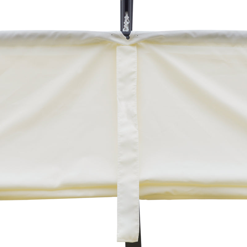 3 x 3(m) Outdoor Pergola Retractable Canopy Wall Mounted Gazebo Patio Shelter Sun Shade, Cream White