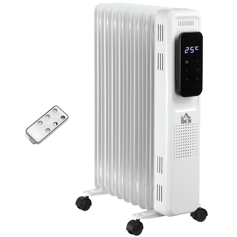 2180W Oil Filled Radiator, 9 Fin, Portable Electric Heater with LED Display, 24H Timer, 3 Heat Settings, Adjustable Thermostat, Remote Control