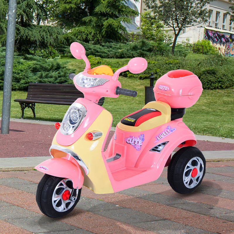 Toy Motorbike Plastic Music Playing Electric Ride-On Motorbike w/ Lights Pink