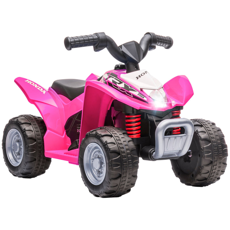 Honda Licensed Kids Quad Bike, 6V Electric Ride on Car ATV Toy with LED Light Horn for 1.5-3 Years, Pink