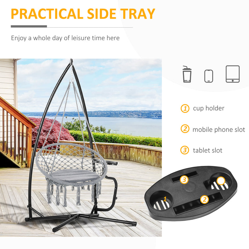 Hammock Chair Stand Only Construction Heavy Duty Metal C-Stand for Hanging Hammock Chair Porch Swing Indoor or Outdoor Use