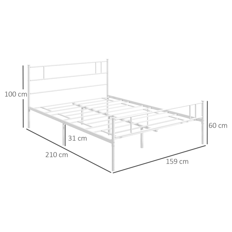 Bedzy Basics Double Metal Bed Frame White