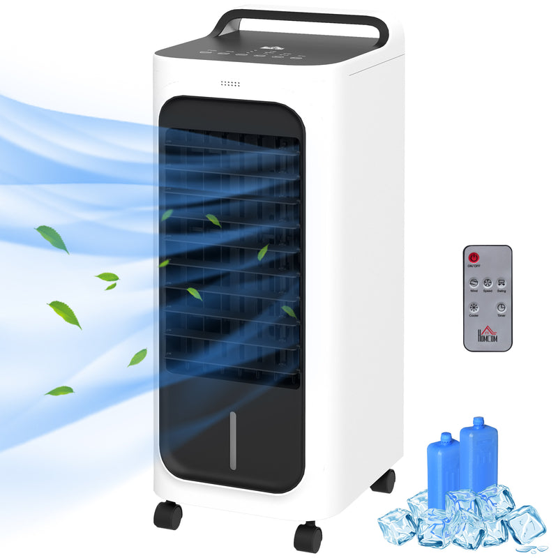 Room Air Cooler with Ice Packs, Ice Cooling Fan Water Conditioner Humidifier Unit with Remote, Timer, Oscillating