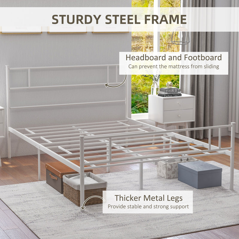 Bedzy Basics Double Metal Bed Frame White