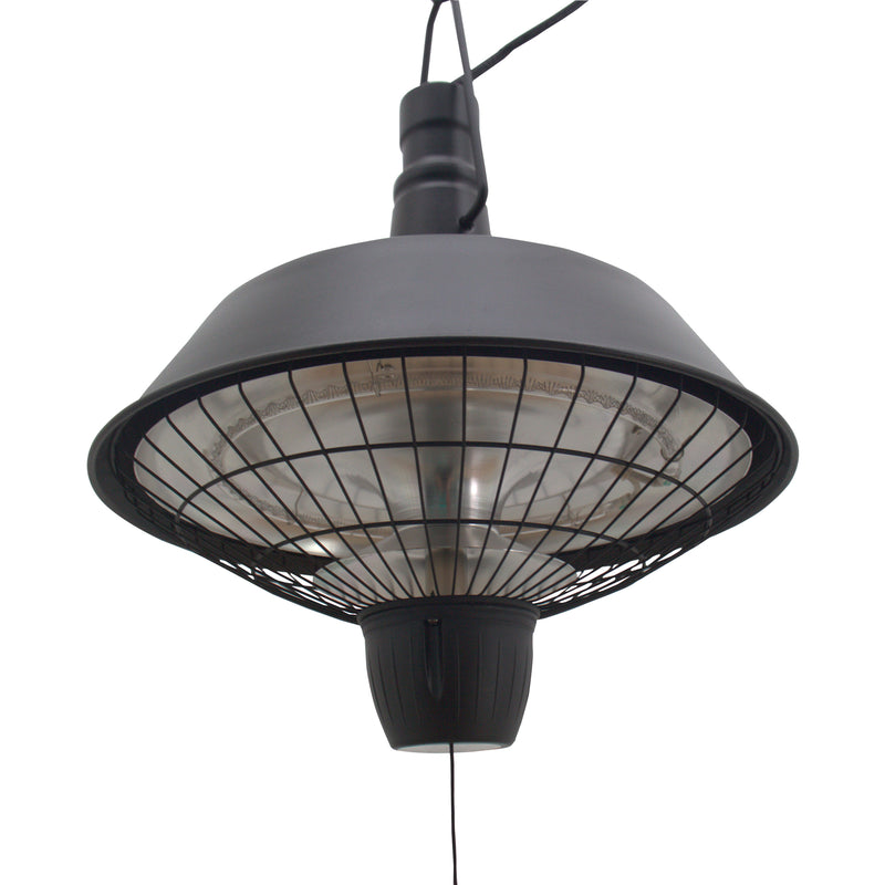 2100W Outdoor Ceiling Mounted Halogen Electric Heater Hanging Patio Garden Warmer Light - Black