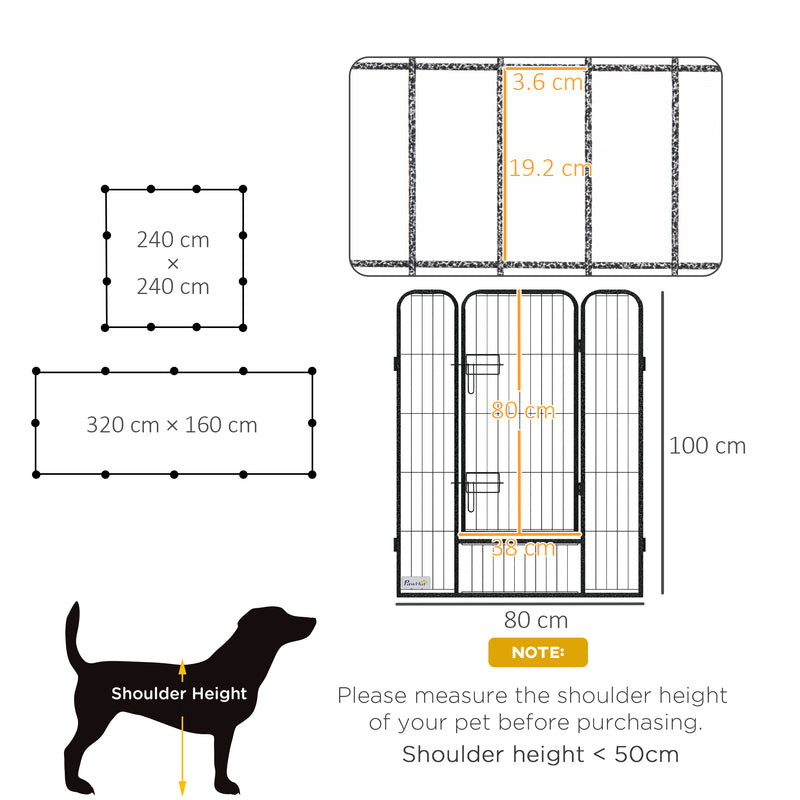 Heavy Duty Puppy Play Pen, 12 Panels Pet Exercise Pet, Pet Playpen for Small, Medium and Large Dogs