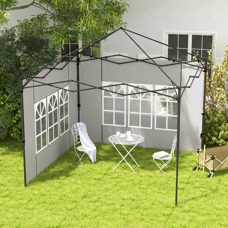 Gazebo Side Panels, Sides Replacement with Window for 3x3(m) or 3x6m Gazebo Canopy, 2 Pack, White