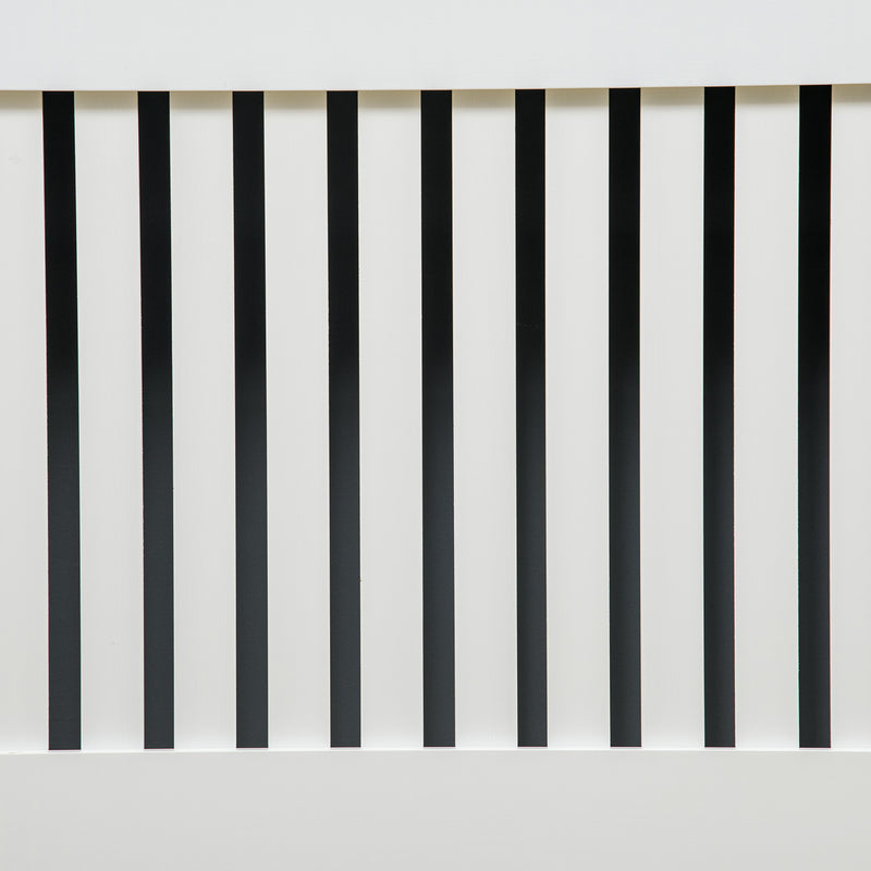 Slatted Radiator Cover Painted Cabinet MDF Lined Grill in White 172L x 19W x 81H cm