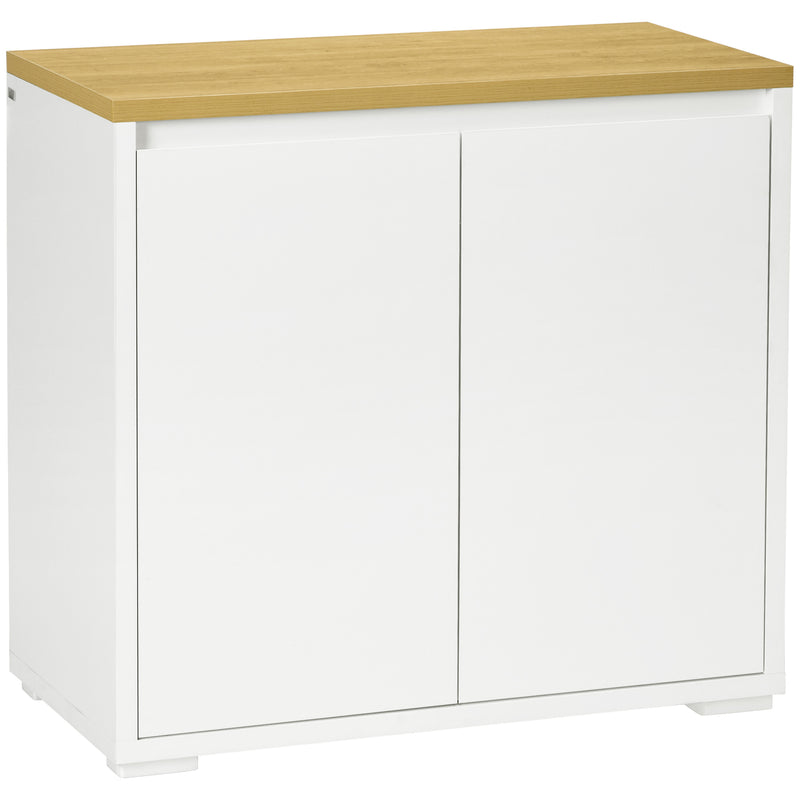 Sideboard Cabinet, Kitchen Storage Cabinet with Double Doors and Adjustable Shelf for Living Room, Entryway, White
