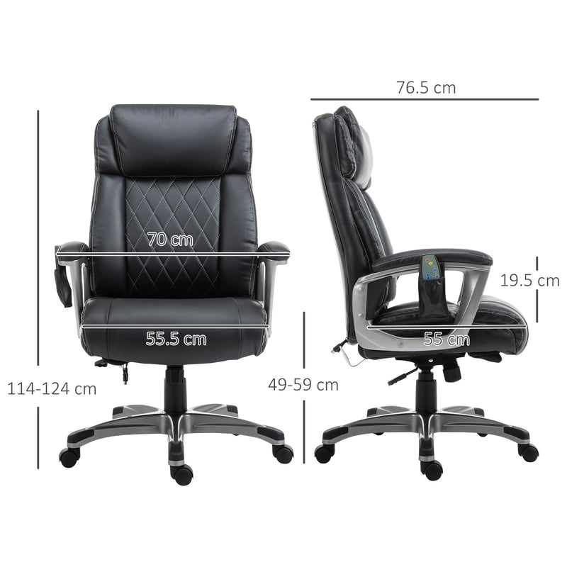 Massage Office Chair High Back with Armrest 6-Point Vibration Executive Chair with Adjustable Height Black