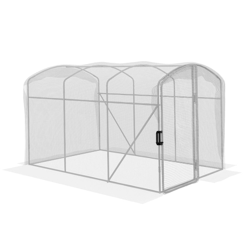 Polytunnel Greenhouse Walk-in Grow House with UV-resistant PE Cover, Door and Galvanised Steel Frame, 2 x 2 x 2m, White