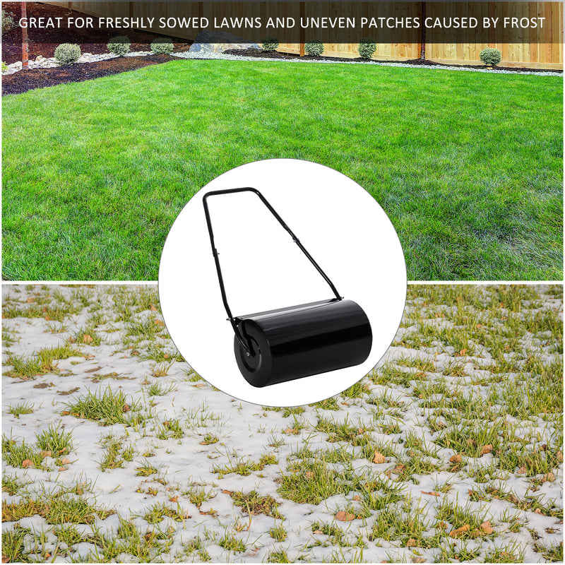 Heavy Duty Garden Lawn Roller Push Tow Water Sand Filled 46L Equipment Manual Push Rolling Drum
